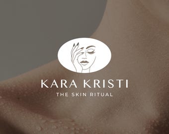 Semi-Custom Beauty Logo, Female Face Logo for Skincare & Cosmetics | Kara Kristi