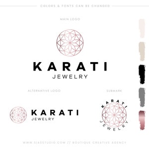 Logo di gioielli, Logo di tesori, Pacchetto logo moderno, Branding kit per gioiellerie, Logo pronto, Logo per designer, Logo per creativi