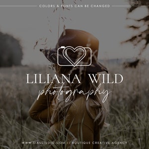 Logo design per fotografi, Logo di fotografia, Logo moderno, Logo elegante, Logo con macchina fotografica e cuore, Logo foto matrimoni, Logo