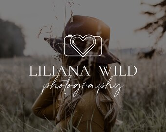 Création de logo pour les photographes, Logo photographie, Logo moderne, Logo élégant, Logo avec appareil photo et cœur, Logo photo de mariage, Logo