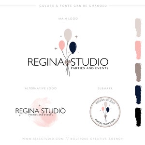 Pacchetto di branding pre-progettato, Logo design kit, Logo eventi e feste, Biglietti da visita, Logo palloncini, Logo organizzazione eventi