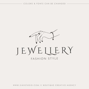 Logo di gioielli, Logo gioelleria, Logo con braccialetto e anelli, Logo con mano, Logo elegante per boutique, Logo professionale, Logo