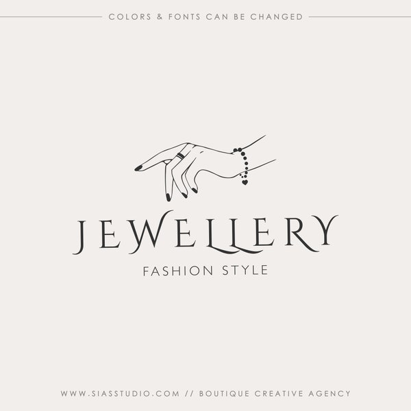 Jewelry logo, Jewelers logo, Logo with bracelet and rings, Hand logo, Elegant boutique logo, Professional logo, Logo design, Branding design