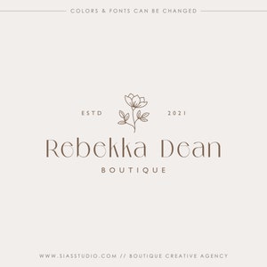Logo elegante con fiore, Logo aziendale, Logo botanica, Logo moderno e minimale, Logo professionale, Logo alla moda, Filigrana del logo