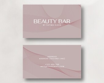 Doppelseitige Visitenkarte, Beauty Bar-Visitenkarte, Firmenvisitenkarte, gemusterte Visitenkarte