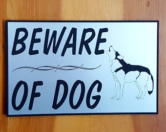 BEWARE OF DOG Engraved Sign 6.25"x 10" Indoor/ Outdoor/ Home/ Office/ Shop Signs