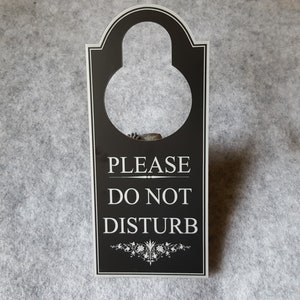  Do Not Disturb Door Hanger Black Plastic with White