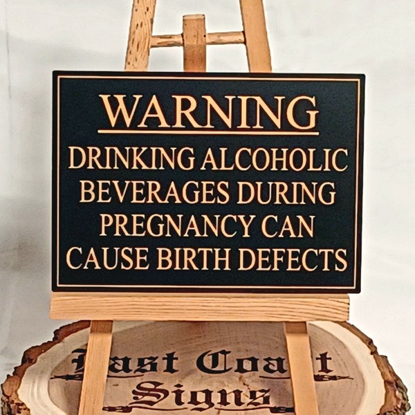 Drinking While Pregnant Warning Sign/ Bar Sign/ Bar Display/ FDA Signage/ Required Signs/ Restaurant/