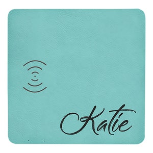Personalized Leatherette Phone Charging Mat/ Cell Phone Charger/ CellPhones/ Leather/ Leatherette/ Charging Pad/ Accessories/ Fathers Day