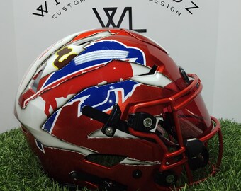 Custom Football Helmets. Paint Hydro Dip and Spray Chrome. Etsy