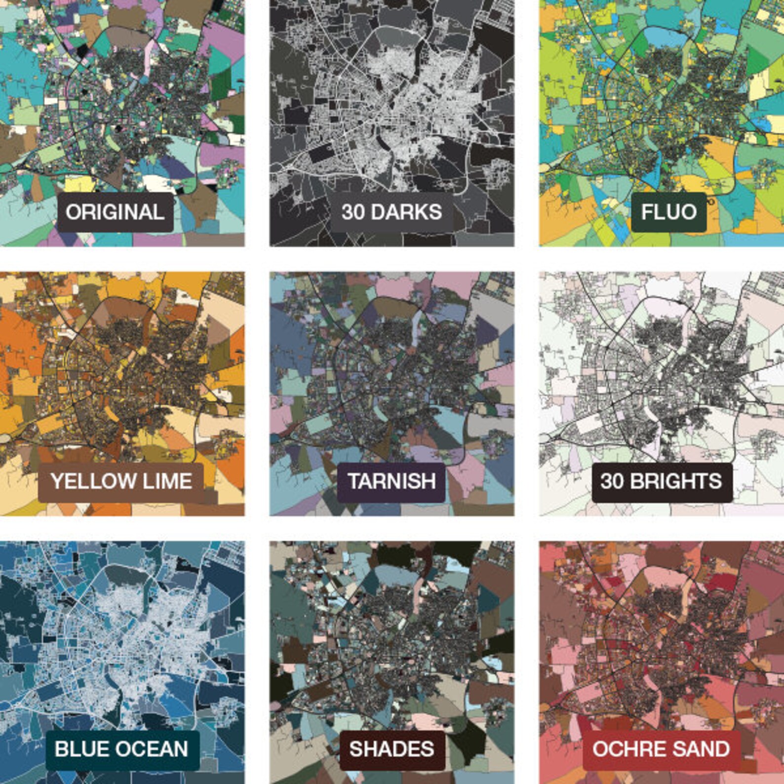 Aleppo Syrien Karte Druck Moderne zeitgenössische Chroma ...