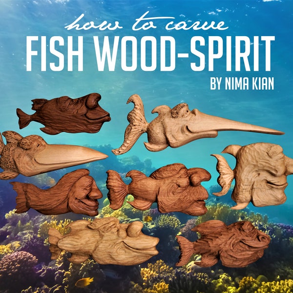 How to carve Fish Wood-Spirit tutorial (Upgraded 2024 new video and  25 new pattern added)