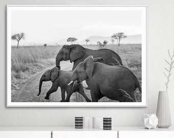 Elephant Print African Elephant Printable Wall Art Elephant Digital Download Herd Elephants Large Poster Elephant Photo Elephant 24x36 Print