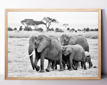 Elephant Print, Elephant Wall Art African Elephant Print Elephant Photography Safari Animal Print Elephant Herd Framed Print Elephant Poster