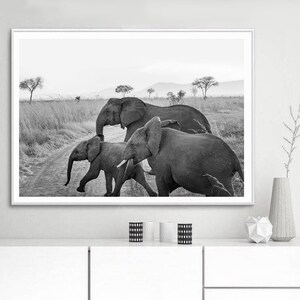 Elephant Print African Elephant Printable Wall Art Elephant Digital Download Herd Elephants Large Poster Elephant Photo Elephant 24x36 Print