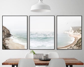 3 Piece Wall Art Ocean Prints Coastal Wall Art Gallery Wall Set Ocean Triptych Wall Art 24x36 Print California Poster Coastal 3 Piece Canvas