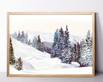 Winter Forest Print Nature Wall Art Watercolor Forest Print Forest Wall Art Spruce Tree Picture Framed Print Watercolor Landscape Winter Art