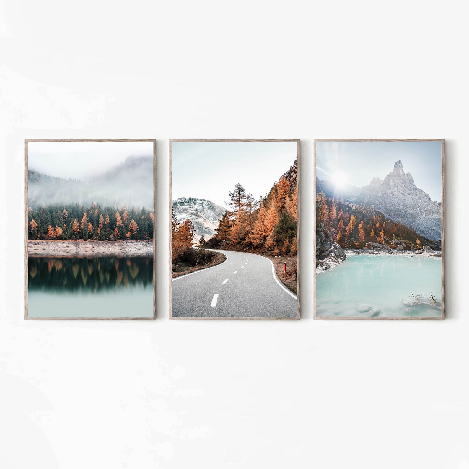 3 Piece Wall Art Autumn Print Lake Nature Wall Art 24x36 Print - Etsy