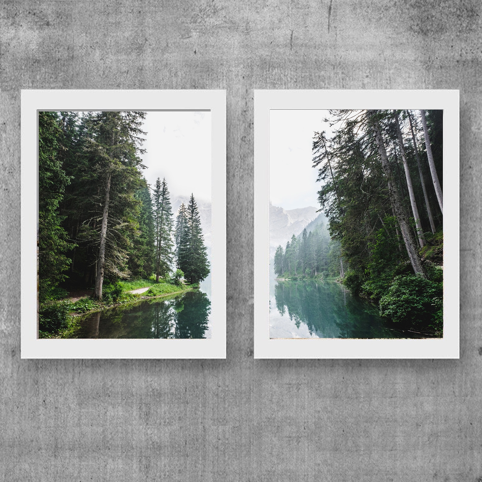 Nature Extra Large Set of 2 Two Prints 24x36 Print Emerald | Etsy