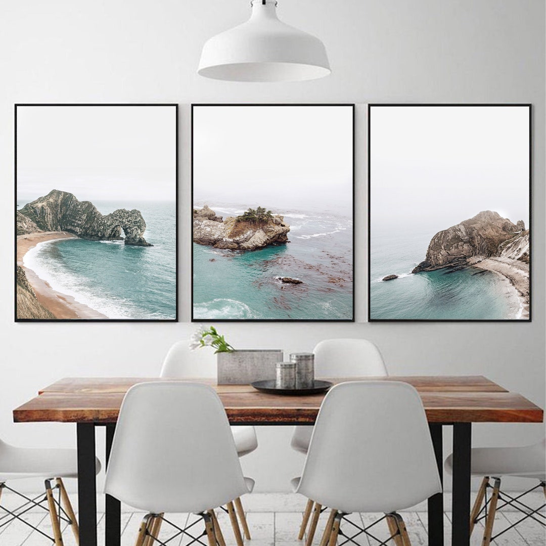 3 Piece Wall Art Ocean Prints Coastal Wall Art Gallery Wall Etsy