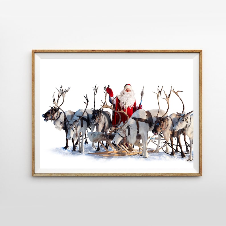 Christmas Print Reindeer Large Print Winter 24x36 Print | Etsy