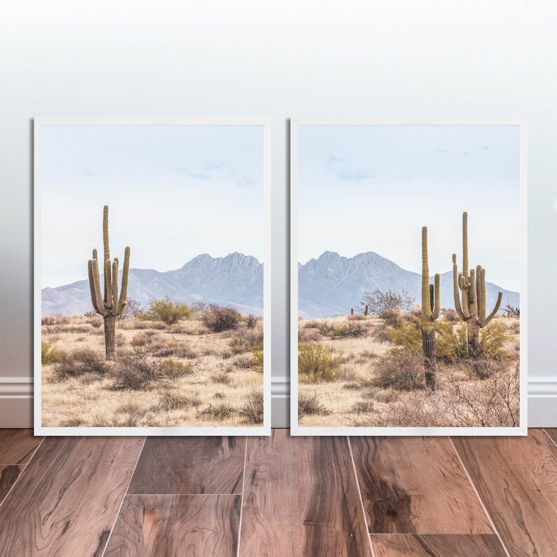Desert Wall Art Set Nature 2 Piece Wall Art Landscape Prints Etsy