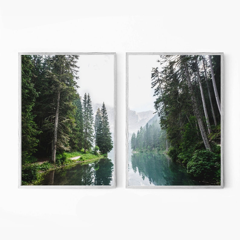 Nature Extra Large Set of 2 Two Prints 24x36 Print Emerald - Etsy