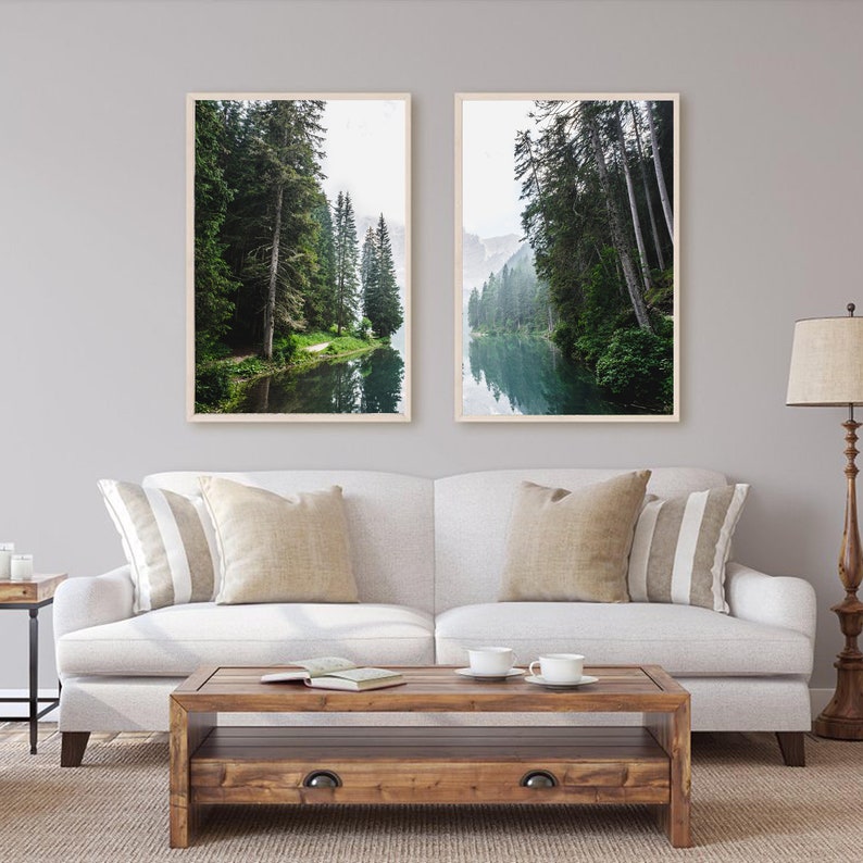 Nature Extra Large Set of 2 Two Prints 24x36 Print Emerald - Etsy