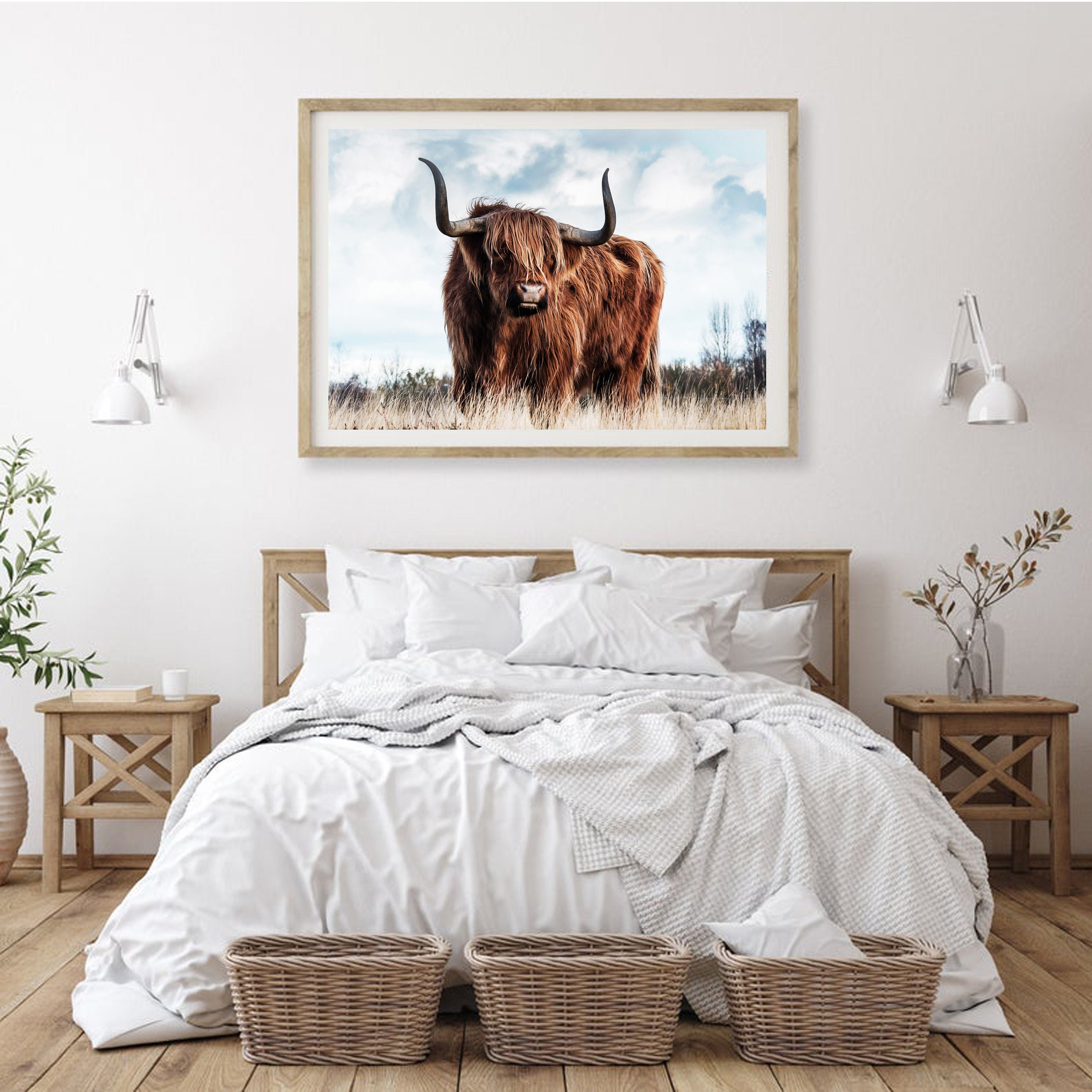 Shaggy Cow Art Digital Print Highland Cow Print Farm Animal Etsy
