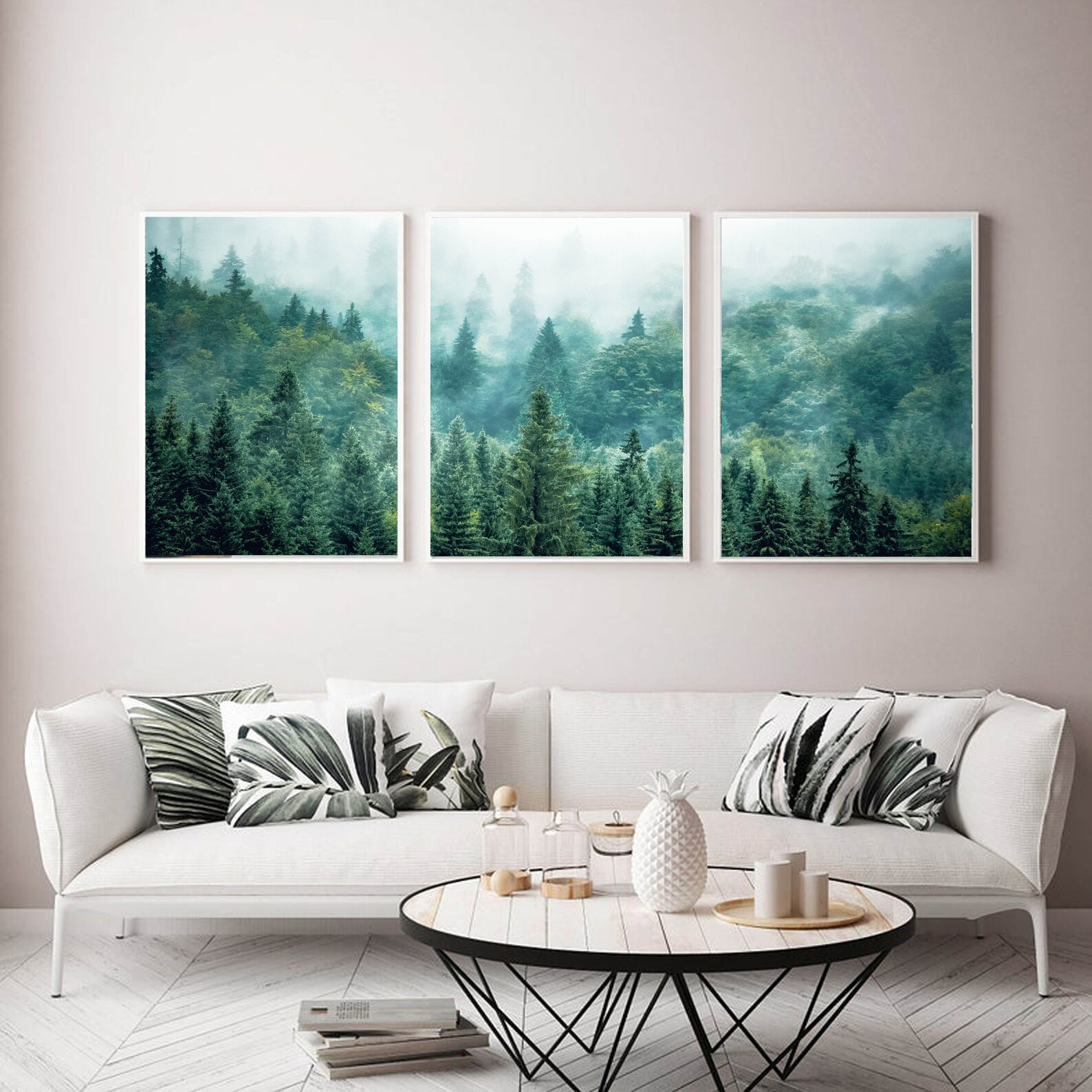 3 Piece Wall Art Green Forest Canvas Nature Wall Art Forest - Etsy