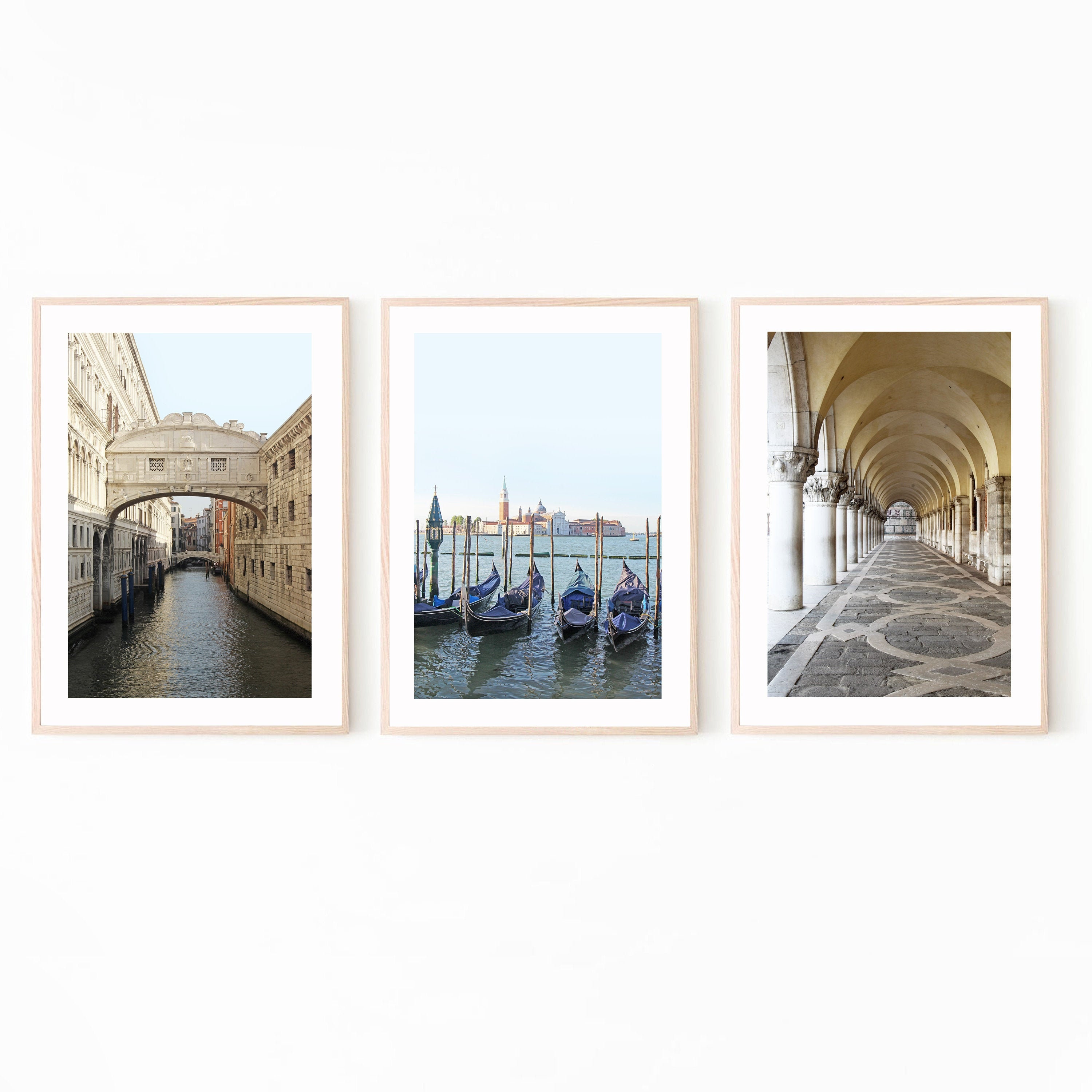 Venice 3 Piece Wall Art Architecture Print Italy Canvas Triptych 24x36