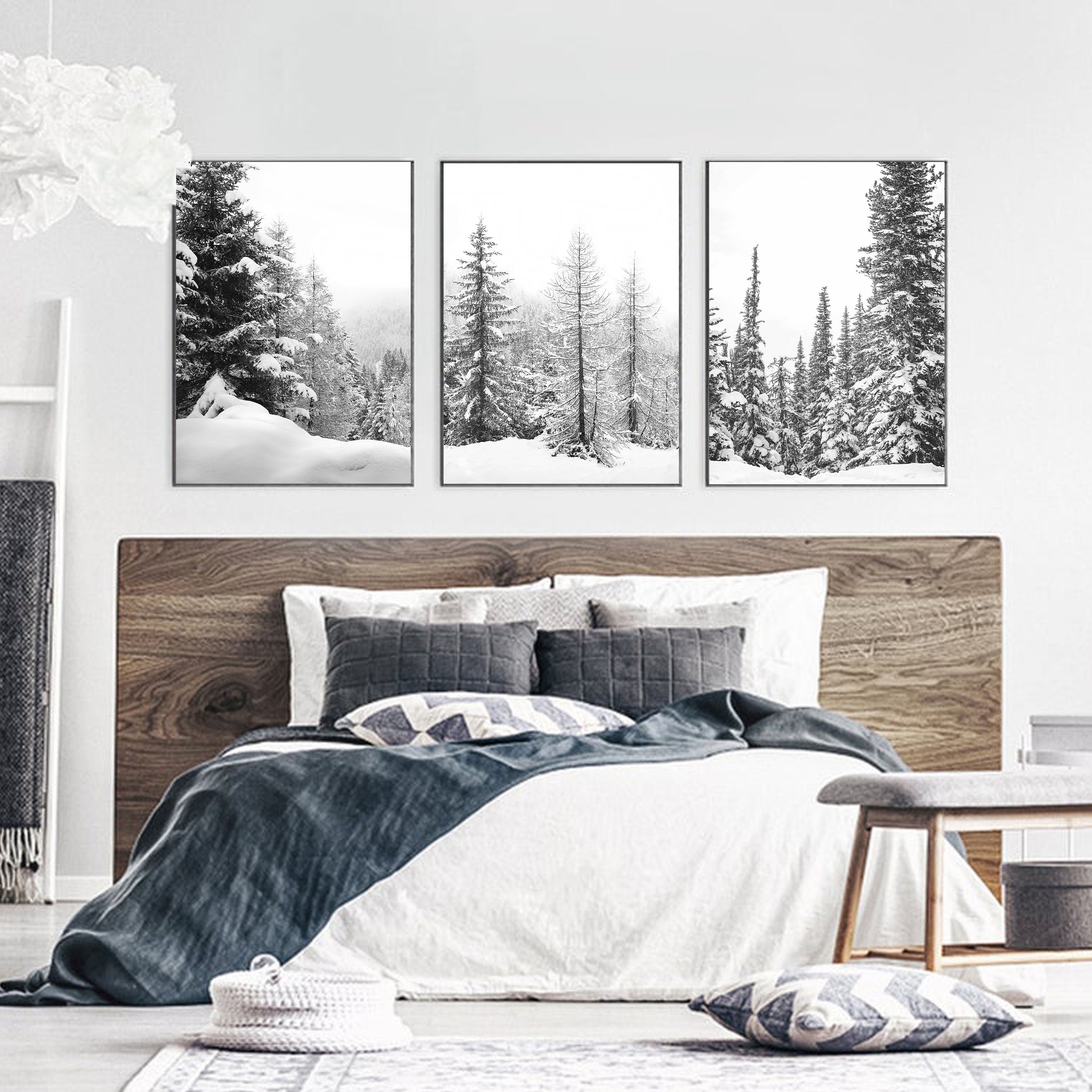 Nature 3 Piece Wall Art Forest Print Gallery Wall Set Winter | Etsy