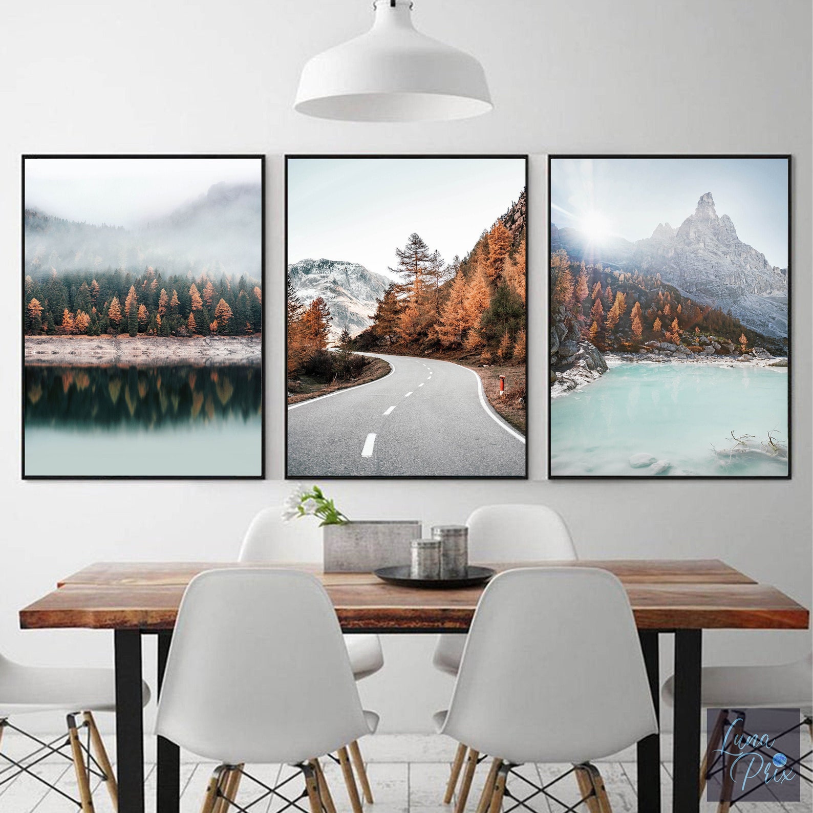 3 Piece Wall Art Autumn Print Lake Nature Wall Art 24x36 Print - Etsy