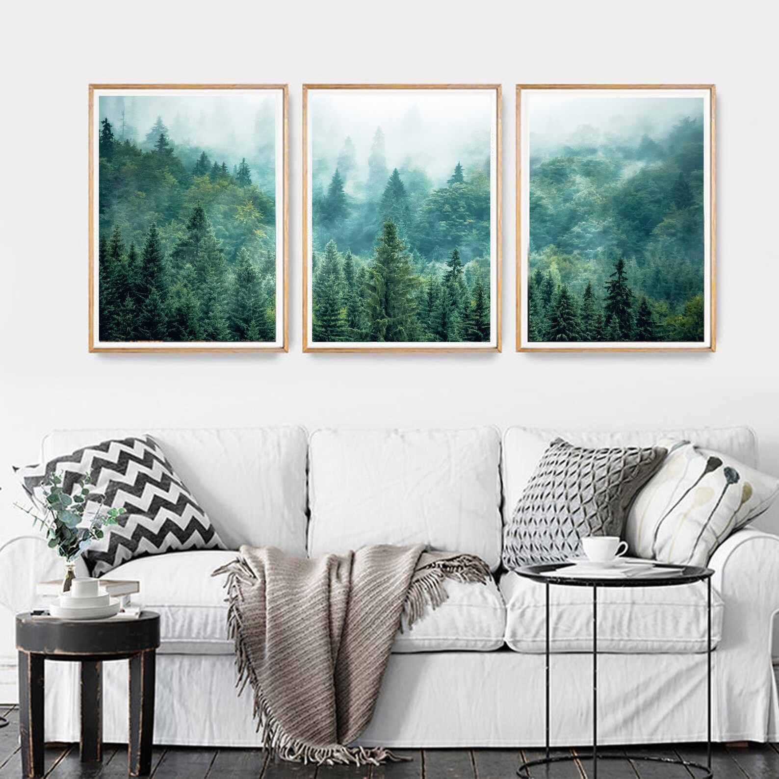3 Piece Wall Art Green Forest Canvas Nature Wall Art Forest - Etsy
