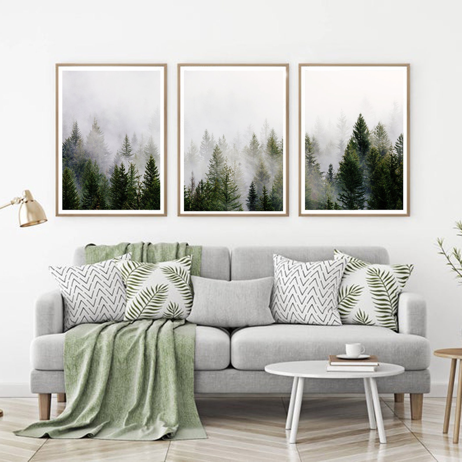 Forest 3 Piece Wall Art Misty Forest Gallery Wall Set | Etsy