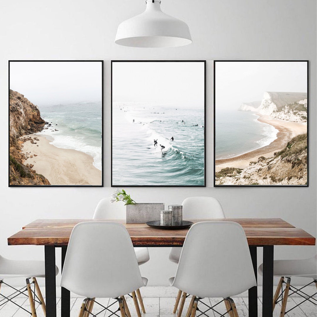 3 Piece Wall Art Ocean Prints Coastal Wall Art Gallery Wall Set Ocean ...