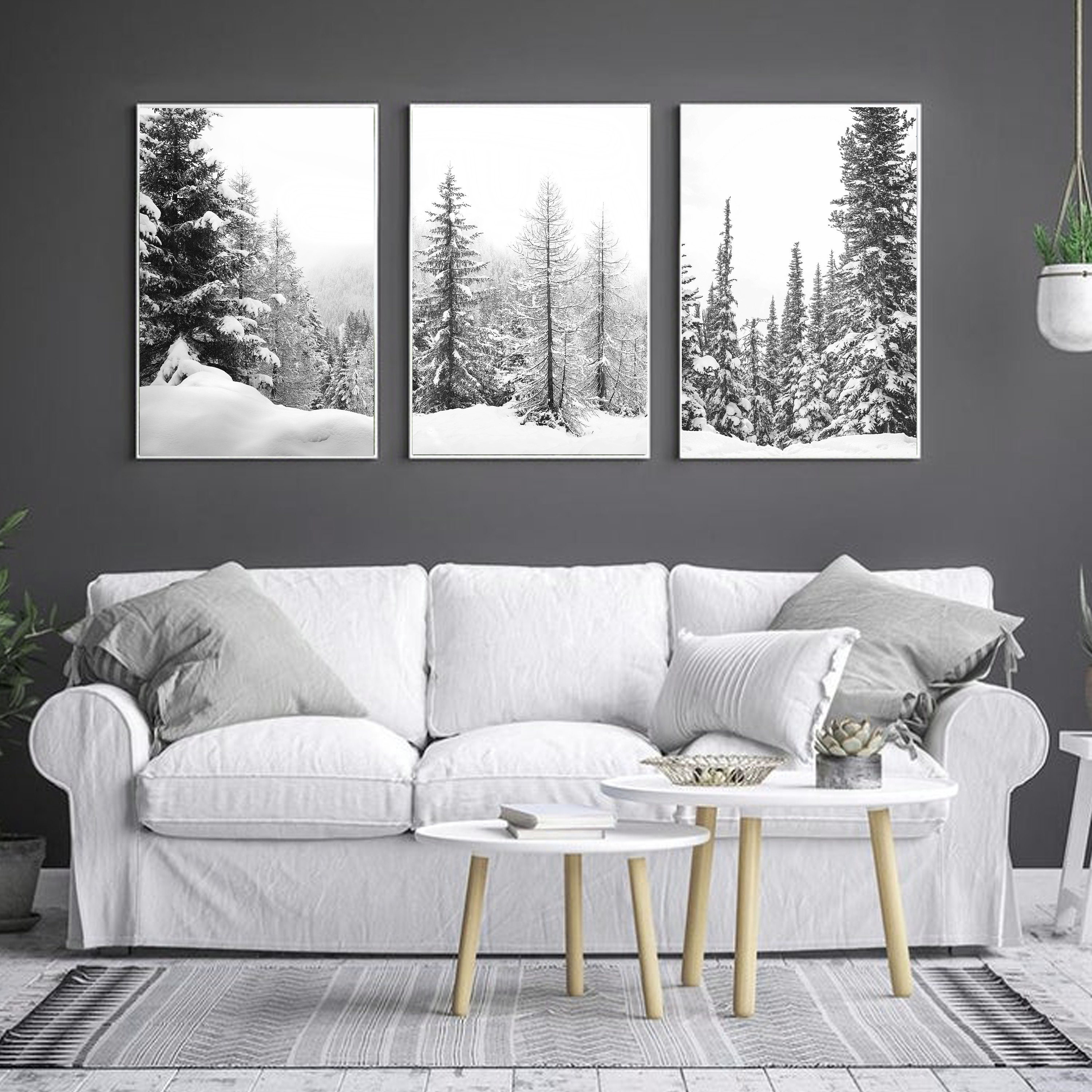 Nature 3 Piece Wall Art Forest Print Gallery Wall Set Winter | Etsy