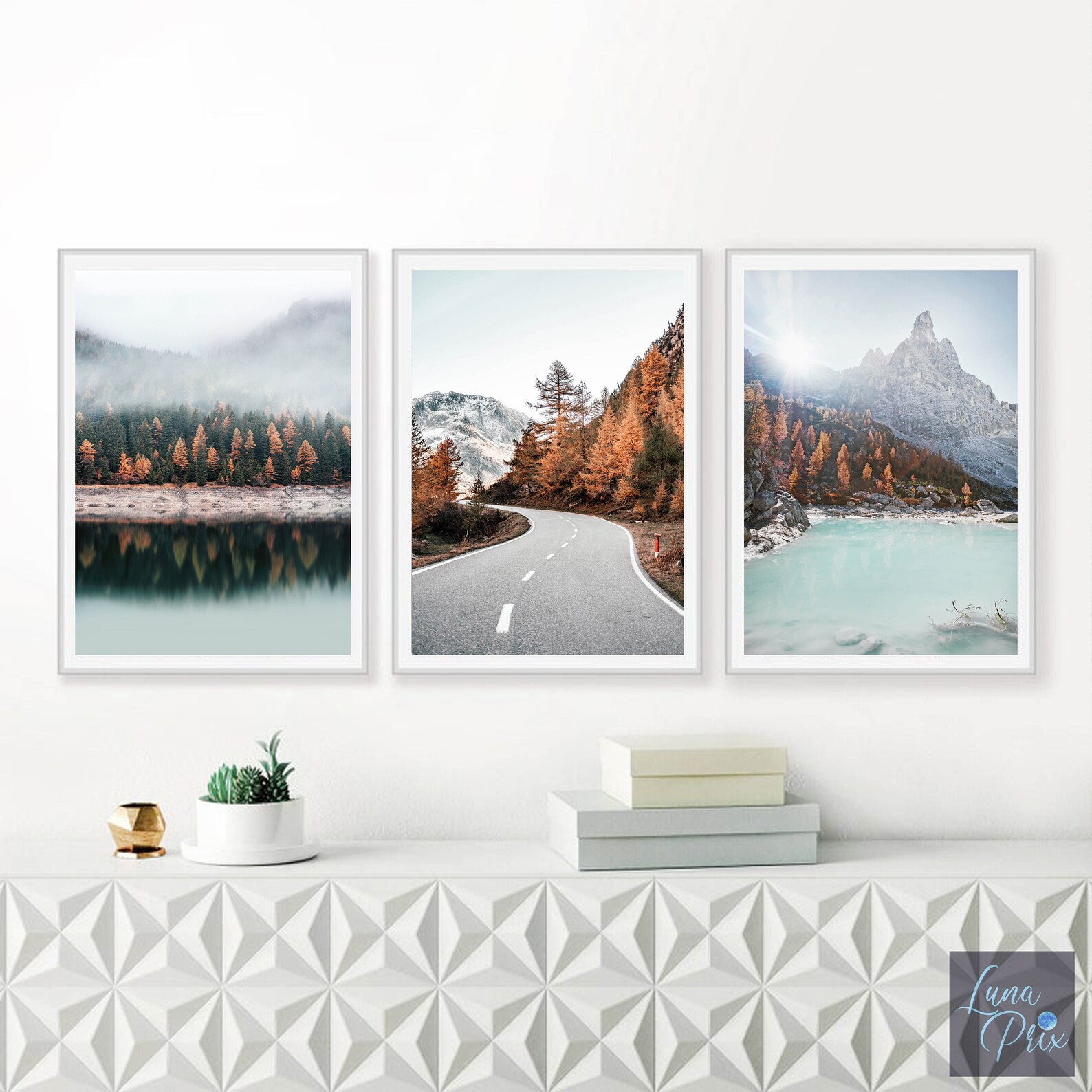 3 Piece Wall Art Autumn Print Lake Nature Wall Art 24x36 Print - Etsy