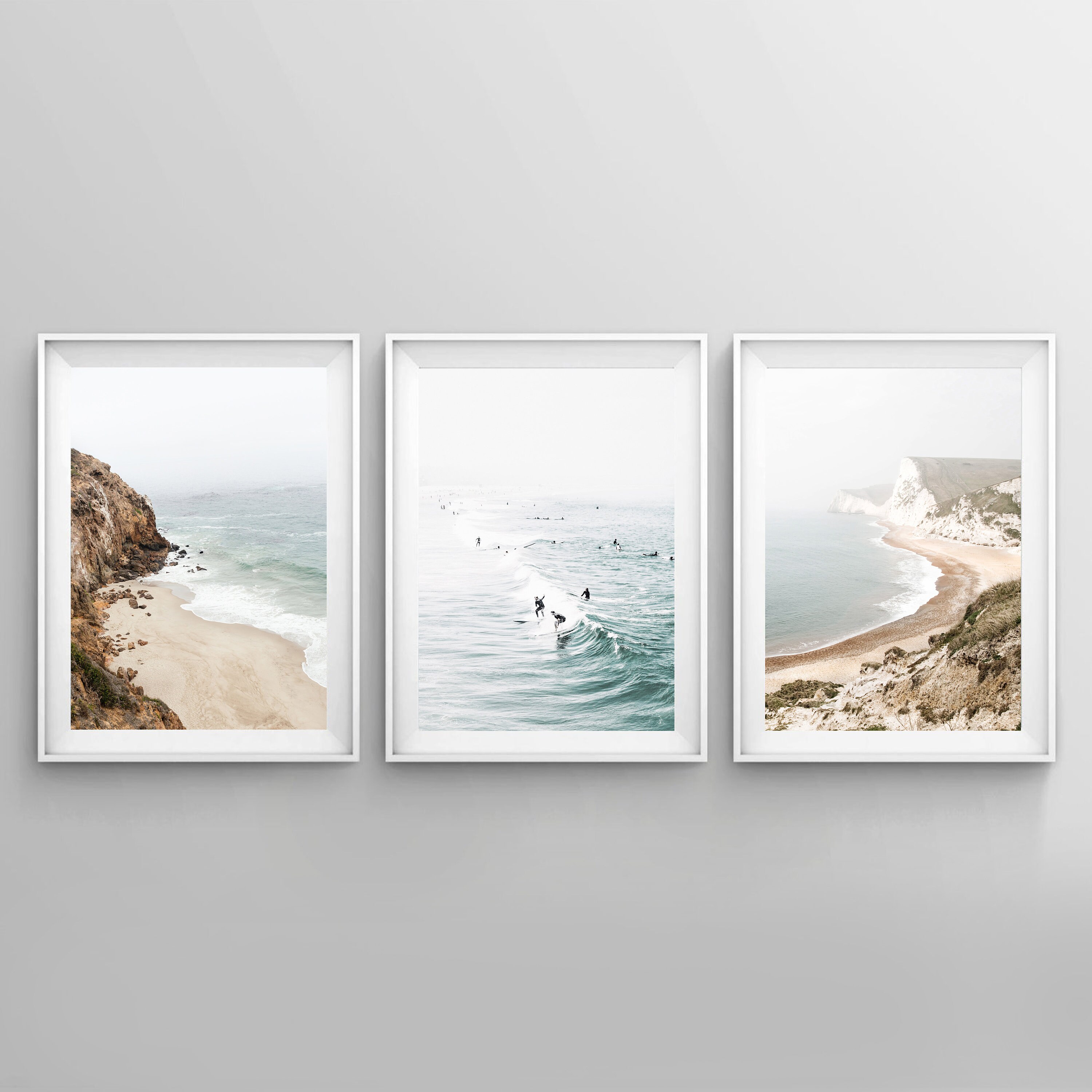 3 Piece Wall Art Ocean Prints Coastal Wall Art Gallery Wall Etsy