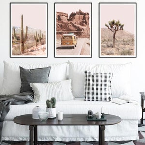 Desert Cactus Wall Art Landscape Triptych 24x36 Print 3 Piece - Etsy