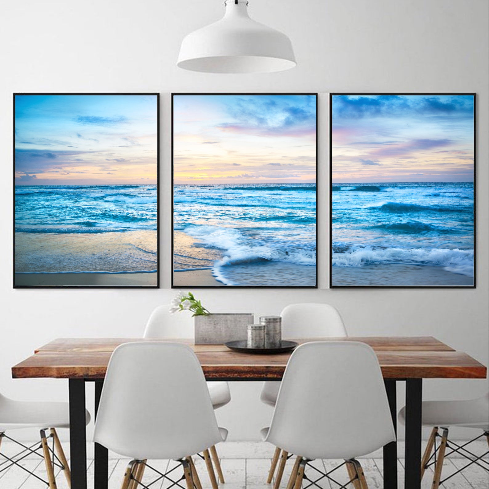 Ocean Sunrise 3 Piece Wall Art Coastal Decor Gallery Wall Set - Etsy