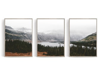 Gallery Wall Set Extra Large Nature Canvas Print 3 Piece Wall Art Mountains Print Scandinavian Wall Art Fall Landscape Print Set 24x36 Print