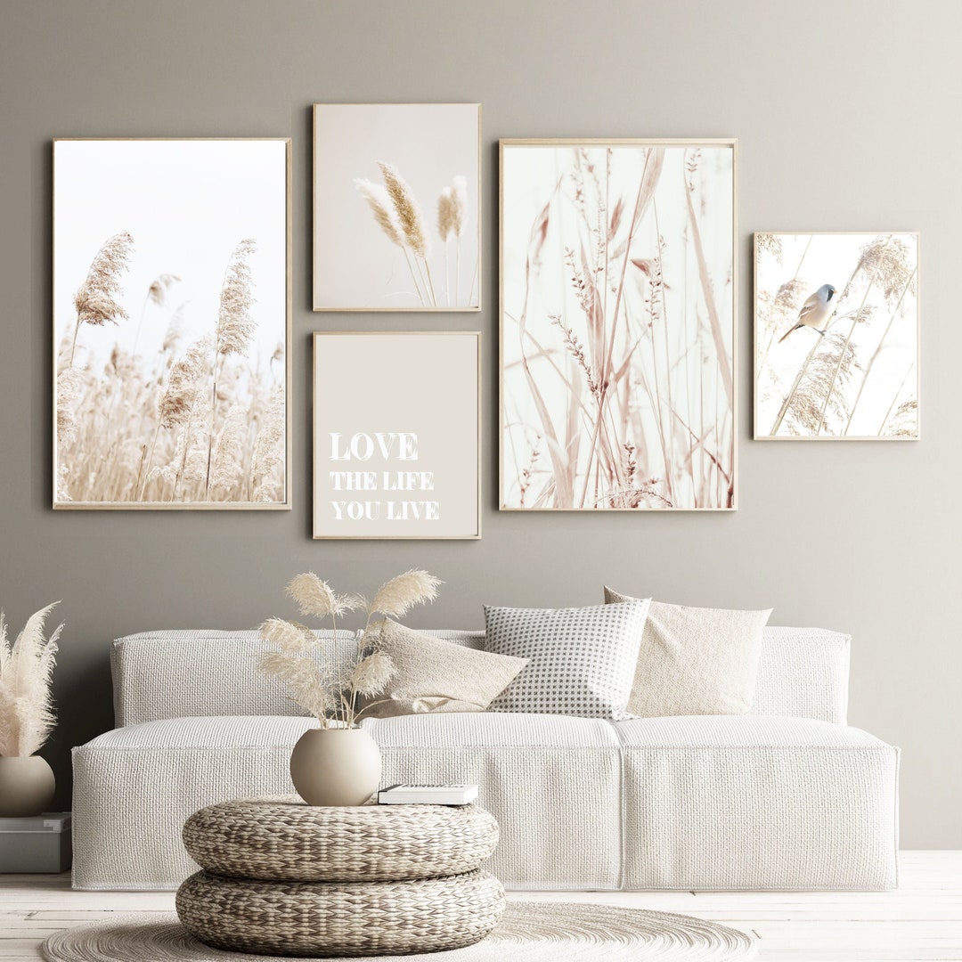 Gallery Wall Set, Neutral Color Pictures, Gallery Wall Art Beige Set of