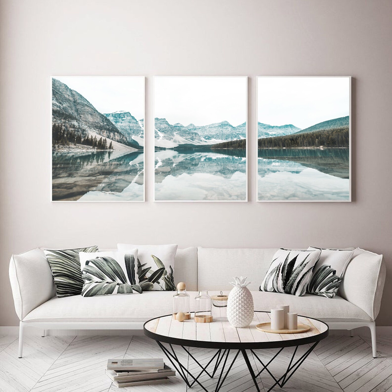 Lake 3 Piece Wall Art Mountains Print Triptych Wall Art Canvas - Etsy