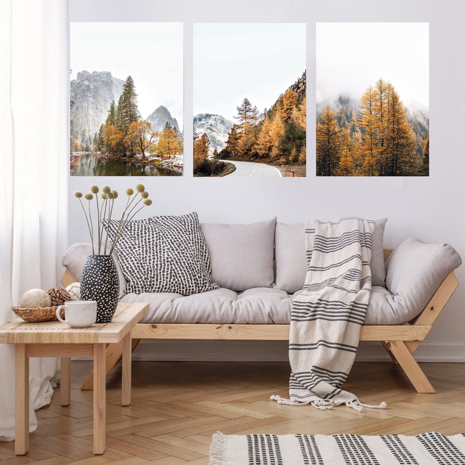 3 Piece Wall Art Nature Triptych Fall Print Nature Wall Art - Etsy