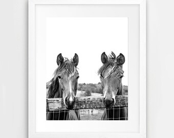 Black and White Poster Horse Portrait Print Horse Printable Art Horse Wall Art Digital Printable Farmhouse Wall Decor