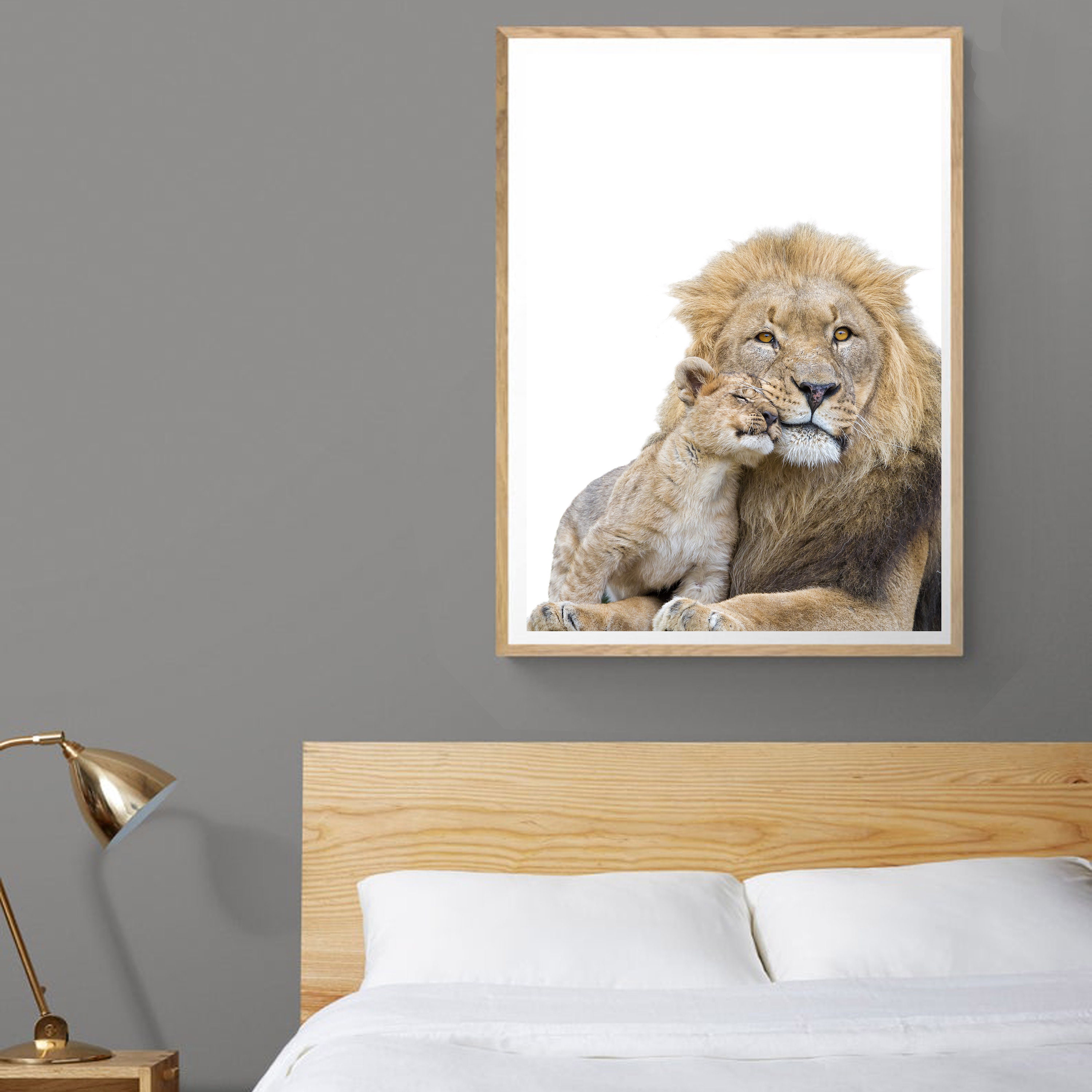 Lion Print Lion Cub Lion Wall Art Baby Animal Prints Digital Etsy