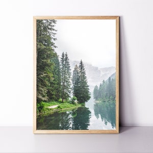 Forest Lake Framed Print Nature Wall Art Lake Photography Forest River Print Lake Wall Art 24x36 Print Forest Wall Art Green Landscape Print