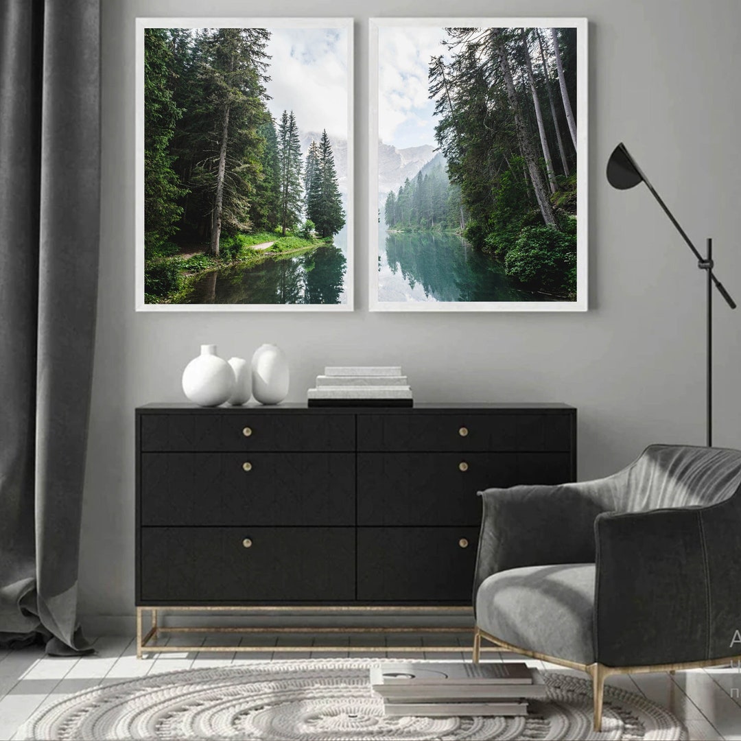 Nature Extra Large Set of 2 Two Prints 24x36 Print Emerald - Etsy