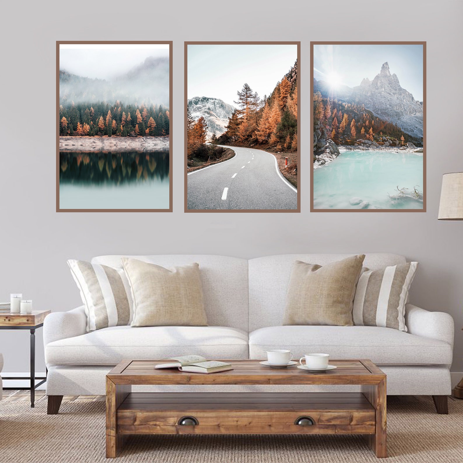 3 Piece Wall Art Autumn Print Lake Nature Wall Art 24x36 Print - Etsy